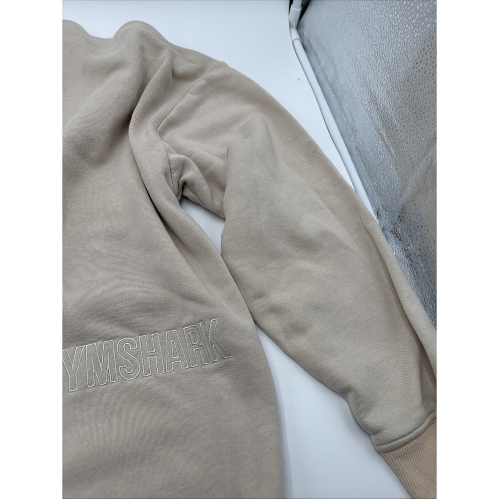 Gymshark Women's Oversized Sweat Shirt Beige Size Small Long Sleeve 85% Cotton - Picture 13 of 14